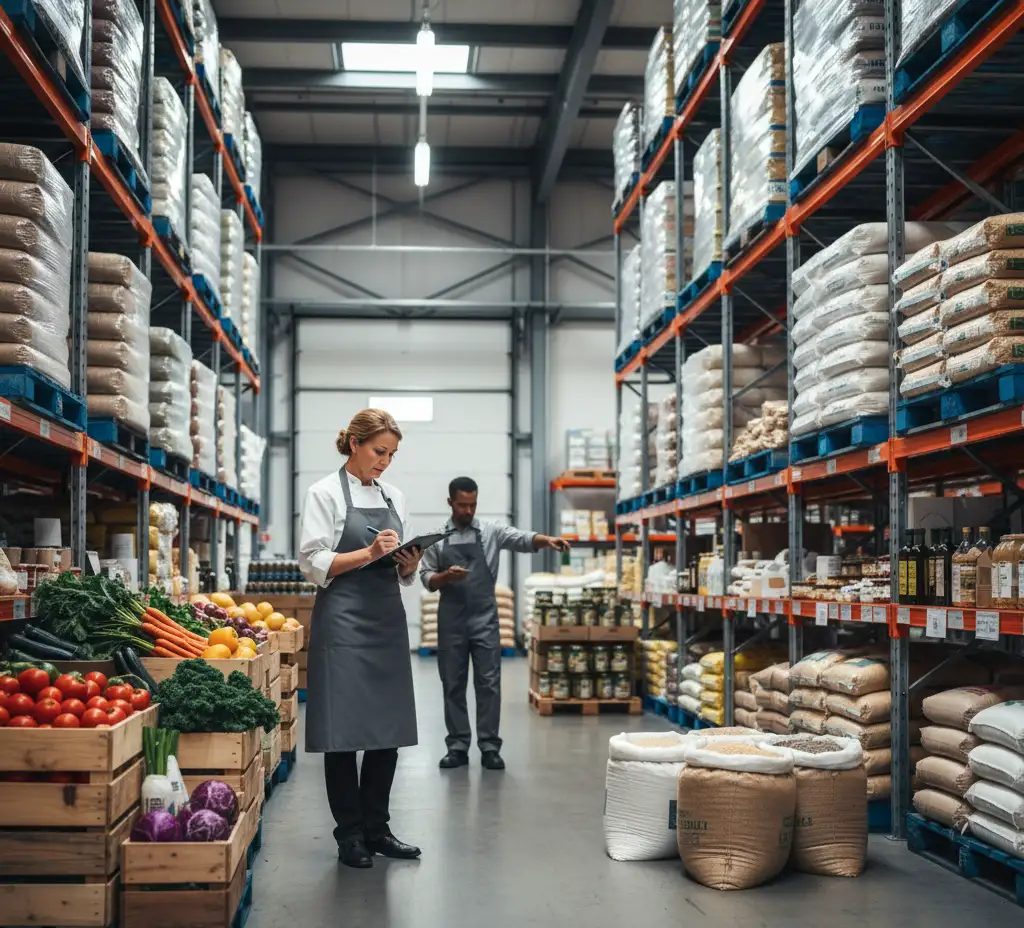 Chef buying food in bulk from a food wholesale distributor